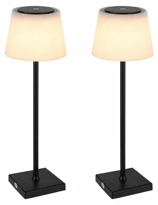 Produktbild von 2x LED Tischleuchte, Touchdimmer, USB Akku, CCT, H 38 cm