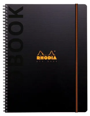 Produktbild von Rhodia 119930C, Einfarbig, Schwarz, A4+, 80 Blätter, 90 g/m², Kariertes Papier
