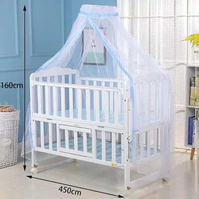 Image de Moustiquaire pour lit bébé, Baldaquin, Moustiquaire dôme pour lit d'enfant, Moustiquaire pour lit suspendu, Barre anti-moustique, 60 x 450 cm