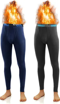 Image de Culotte thermique pour hommes, lot de 2, en coton avec Élasthanne