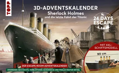 Produktbild von 24 DAYS ESCAPE 3D-Adventskalender - Sherlock Holmes und die letzte Fahrt der Titanic