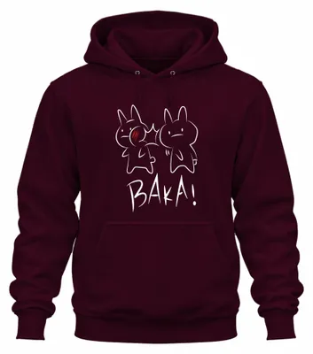 Imagen del producto de BAKA! Sudadera con capucha uni, diseño de anime, estilo "kawaii", ideal para otaku y amantes del manga. Diseño: bofetada. Color: burdeos. Talla: M