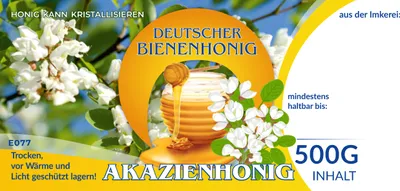Produktbild von IMKERSHOP Etiketten bunt für deutschen Bienenhonig AKAZIENHONIG 100Stk-1Pack