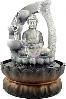 Image de Fontaine d'intérieur Bouddha Décoration Jeu d'eau Résine Fontaine avec éclairage LED Fontaine Décoration de la fontaine