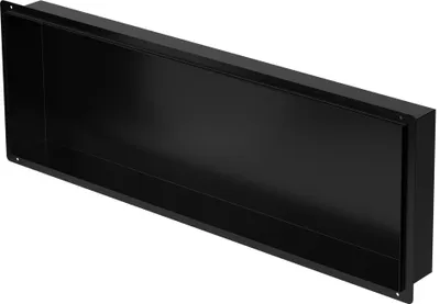 Produktbild von LuxeBath Wandnische aus Edelstahl, 90x30x10 cm, Schwarz, Randlos, Befliesbare Nische für Badutensilien, Duschablage, Duschregal