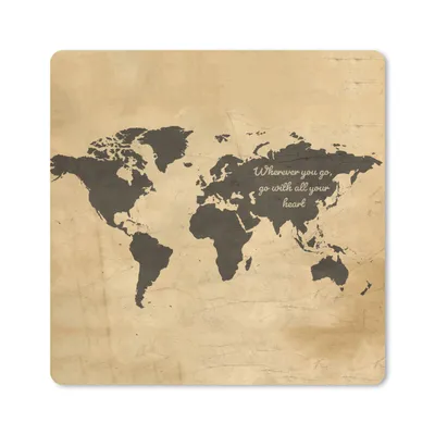 Produktbild von MuchoWow® Mauspad Mousepad Weltkarte - Vintage - Farbe 30x30 cm - Mousepads - Maus Mat - Pad - Mausunterlage - Gaming