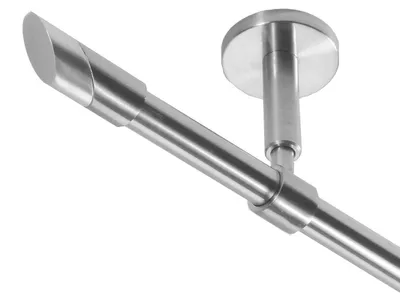 Produktbild von Gardinenstange mit Deckenhalterung Ø 16mm I echtes Edelstahlrohr I 1-läufig D11