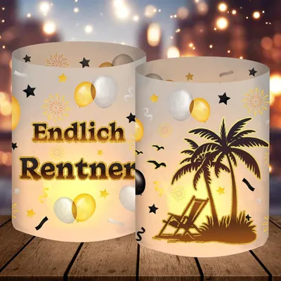 Productafbeelding van Windlicht, cadeau voor een gepensioneerde, theelichthouder, kaarsen, pensioen, decoratie