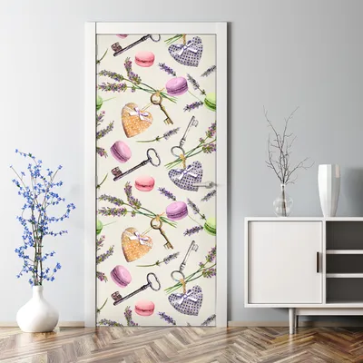 Produktbild von Dekorative Türaufkleber Aufkleber selbstklebend Abnehmbarerdeko Flieder Rosa Blumen 70 x 200 cm