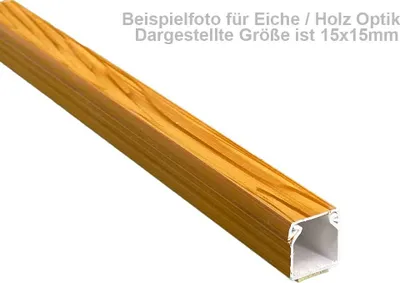 Produktbild von Kabelkanal 60×40 mm Eiche Holzoptik – 1 m – zum Schrauben – Kunststoff