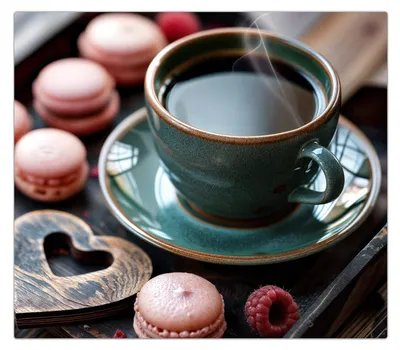 Produktbild von Spritzschutz Herdabdeckplatte Schneidebrett aus Glas Kaffeepause Macarons 1-Teilig (60x52cm)
