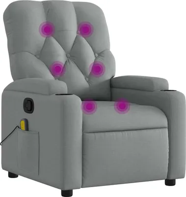 Produktbild von vidaXL Massagesessel Hellgrau Stoff