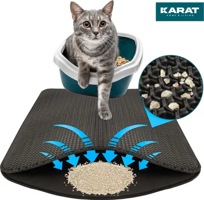 Produktbild von Katzenstreumatte Charly Doppelschichtiges Waben-Design 76 x 61 cm Anthrazit