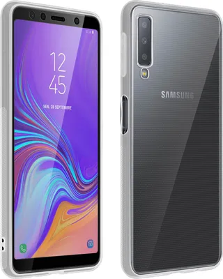 Produktbild von Avizar, 360° Schutz-Set: Backcover und Displayschutzfolie aus Glas für Samsung Galaxy A7 2018, Transparent