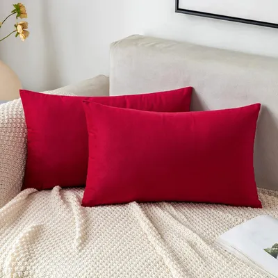 Produktbild von Samt Kissenbezug Weihnachten 2er Set 40x60 cm Rot