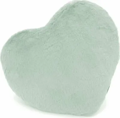Produktbild von Herzkissen » Kuschelkissen 37 x 34 cm » weiches Herz Kissen » Dekokissen » Zierkissen aus Kunstfell [Mint]
