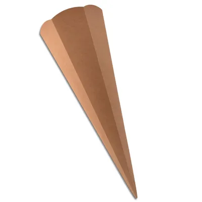 Produktbild von Schultüten-Zuschnitt 6-eckig, 68cm Kraftkarton BRAUN - Schultüten Rohling zum Basteln