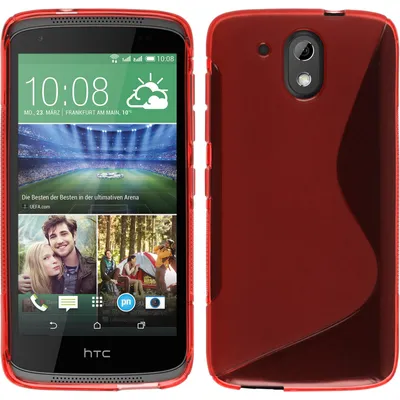Produktbild von PhoneNatic Case kompatibel mit HTC Desire 526G+ - rot Silikon Hülle S-Style + 2 Schutzfolien