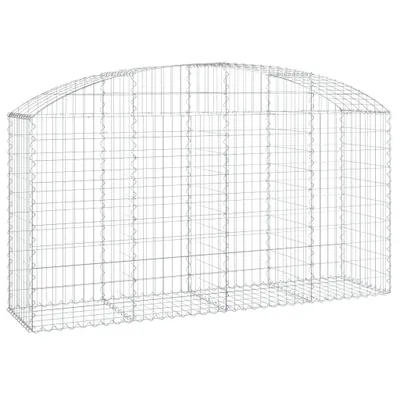 Zdjęcie produktu dla vidaXL Gabion z wysokim łukiem 200x50x100/120 cm Ocynkowane żelazo