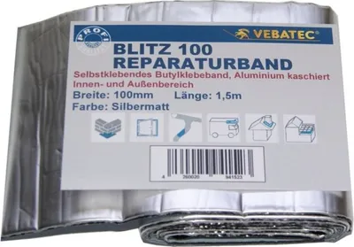Produktbild von Vebatec BLITZ BUTYL REPARATURBAND Alu-silbermatt 100mmx1,5m