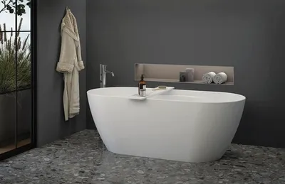 Obrázek produktu pro Kulatá koupelnová vana Jungborn 75 x 170 x 60 cm bílá lesklá