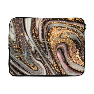 Produktbild von MuchoWow® Laptop Hülle 15 Zoll Marmoroptik - Gold - Glitter - Luxus - Marmor - Weiß Laptoptasche - Laptoptasche - Sleeve - Rundum-Schutz
