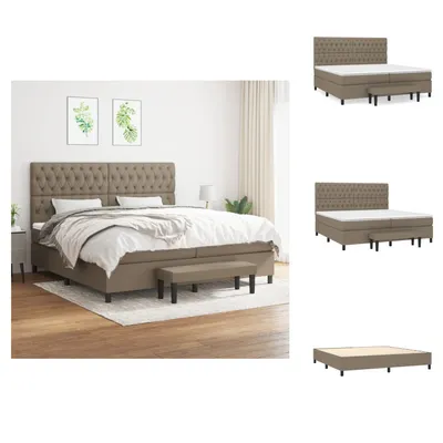 Produktbild von vidaXL Boxspringbett mit Matratze Taupe 200x200 cm Stoff -  Betten & Bettgestelle