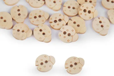 Produktbild von 20 Knöpfe  15x13mm  Holzknopf  Marienkäfer natur