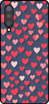 Produktbild von Smartphonica Telefon Fall fit für Xiaomi Mi 9 mit rosa und roten Herzen Impressum - TPU Backcover Fall mit rosa und roten Herz-Design