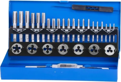 Zdjęcie produktu dla Zestaw gwintowników i narzynek Strend Pro SX1033, HSS, 33-częściowy, M3-M12