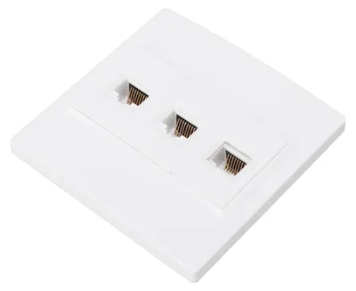 Immagine prodotto di WC a muro 3 porte - WC a muro Keystone - WC a muro Ethernet - Adatto per CAT5/CAT5E/CAT6/CAT6A - Materiale ABS - Facile da usare - Presa di rete
