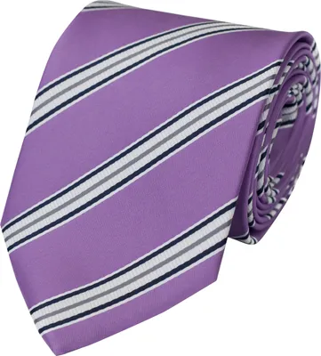Produktbild von Fabio Farini - 1 Stück Herren Krawatten mit Farbton Lila - Schlips in 8cm Breite Breit (8cm), Violett/Weiß/Schwarz/Silber