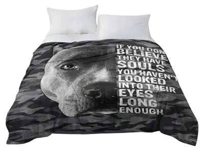 Produktbild von Mikrofaser-Wärmdecke 150 x 200 cm – Amerikanischer Pitbullterrier-Kopf