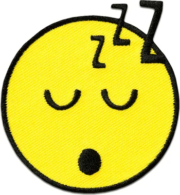 Produktbild von Smiley © Schlafend - Aufnäher, Bügelbild, Aufbügler, Applikationen, Patches, Flicken, Zum Aufbügeln, Größe: Ø 5,8 cm