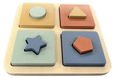 Productafbeelding van Atan houten vormpuzzel, educatief speelgoed, kleurrijk