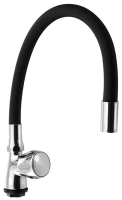 Produktbild von Aqualine Waschtischventil 1/2" mit flexibler Auslauf, Chrom/Schwarz matt