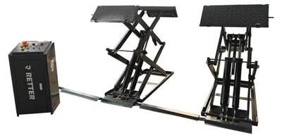 Produktbild von Doppel Scherenhebebühne 3.5 Tonnen MIT Druckluft Entriegelung Retter RT-F3500 230V