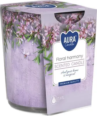 Immagine prodotto di Candela profumata in vetro BIBISPOL Aura 22H FLOWER HARMONY