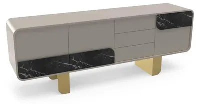 Immagine prodotto di Credenza di design con specchio, console e cassettiera in legno