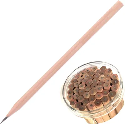 Produktbild von bleistift set - 50PCS Bucket Packed Naturholz Sechseck Holz Bleistifte Höhere Härte