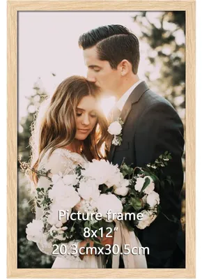 Image de Cadre photo imitation bois, dimensions 20x30 cm, en plastique, pour accrocher au mur ou poser sur une table
