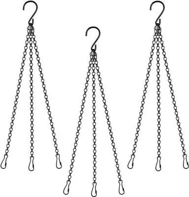 Image de Paire de chaînes « Hangman » en métal massif - Noir - 3 pièces