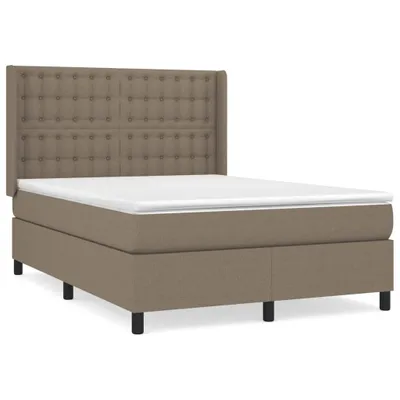 Produktbild von Boxspringbett mit Matratze Taupe 140x190 cm Stoff