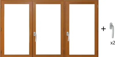 Image de Fenetre Bois 3 Vantaux H125 x L180 cm Côte Tableau, poignee (ref 010220F9)