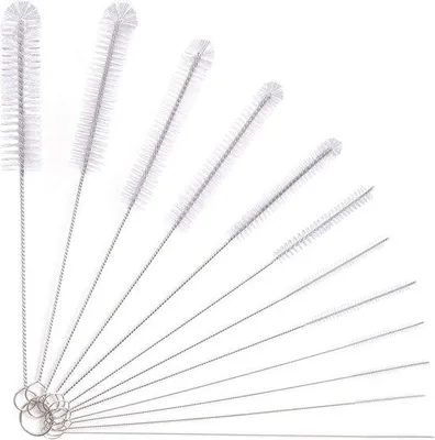 Obrázek produktu pro Sada 12 čistících kartáčů z nylonu, délka 21 cm, barva bílá