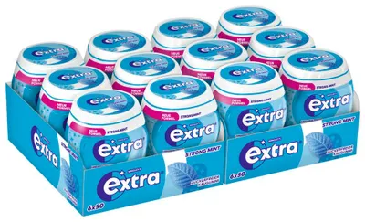 Produktbild von EXTRA Kaugummi Strong Mint 12 Dosen