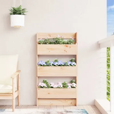 Zdjęcie produktu dla vidaXL Sadzarka ścienna z 3 przegrodami 60x18,5x110 cm z litego drewna sosnowego