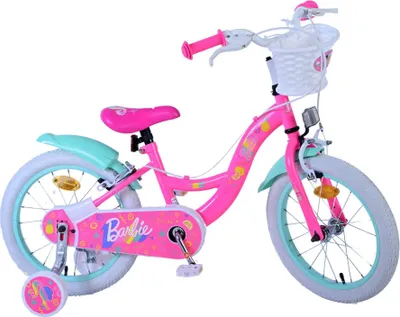 Produktbild von Barbie Kinderfahrrad – Mädchen – 16 Zoll – Rosa – Zwei Handbremsen