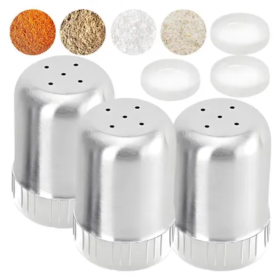 Produktbild von 3er Set Mini Edelstahl Gewürzstreuer – Salz- & Pfefferstreuer klein, zerlegbar, rostfrei, dicht verschließbar, für Küche, Camping & BBQ