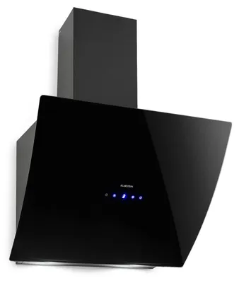Schräge Wandhaube 60 cm, 650 m³/h, LED, Touch, schwarz